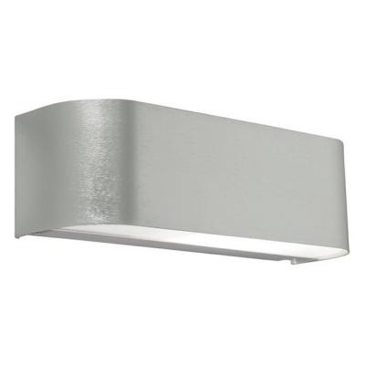 Applique intérieure murale en métal acier brossé avec diffuseur de lumière - E14