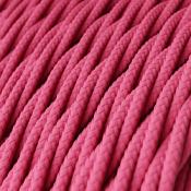 Fil électrique torsadé - Tissu effet soie - Fuchsia